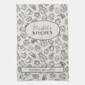 Vintage Cookies personalisierter Name Geschirrtuch (Vertikal)