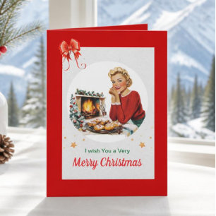 Vintage Cookies Weihnachtskarte Feiertagskarte