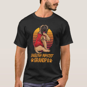Vintage Coole englische Mastiff Dog Grandpa Paw Va T-Shirt