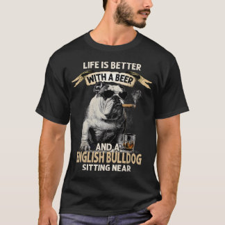 Vintage Coole Hunde-Väter Lustiger Vatertag Englis T-Shirt