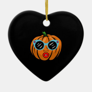 Vintage Coole Kürbislatz Funny Süße Pumpkin Keramik Ornament