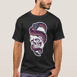 Vintage Coole Schädelschlange Tätowierung Männer F T-Shirt