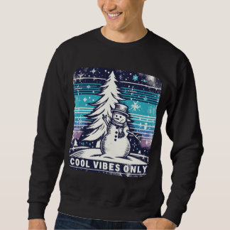 Vintage Coole Vibes Nur Weihnachtsschneemann Sweatshirt