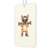 Vintage cooler französischer Bulldogge mit Knochen Autolufterfrischer (Links)