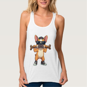Vintage cooler französischer Bulldogge mit Knochen Tank Top