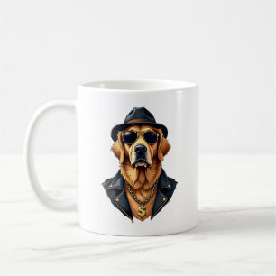 Vintage cooler Golden Retriever Hund in Sonnenbril Kaffeetasse