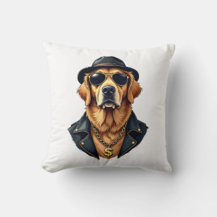 Vintage Cooler Golden Retriever Hund in Sonnenbril Kissen