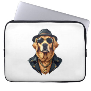 Vintage Cooler Golden Retriever Hund in Sonnenbril Laptopschutzhülle