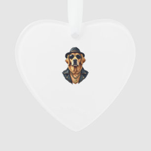 Vintage cooler Golden Retriever Hund in Sonnenbril Ornament