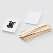 Vintage cooler Pitbull mit Sonnenbrille und Goldke Fächer (Non-assembled)