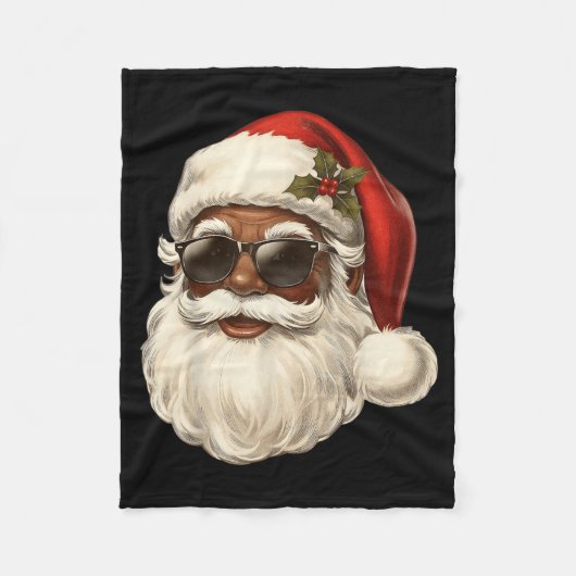 Vintage Cooler Schwarzer Weihnachtsmann Afrikanisc Fleecedecke (Vorderseite)