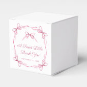 Vintage Coquette Bows Pink Baby Girl Dusche Geschenkschachtel (Vorderseite)