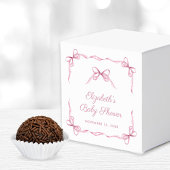 Vintage Coquette Bows Pink Baby Girl Dusche Geschenkschachtel