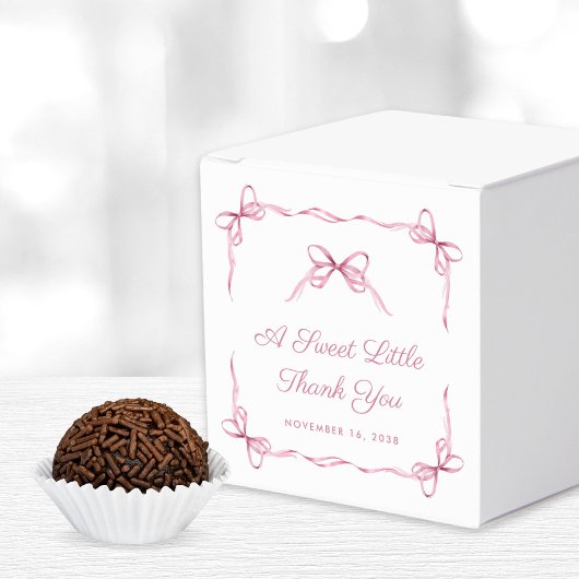 Vintage Coquette Bows Pink Baby Girl Dusche Geschenkschachtel