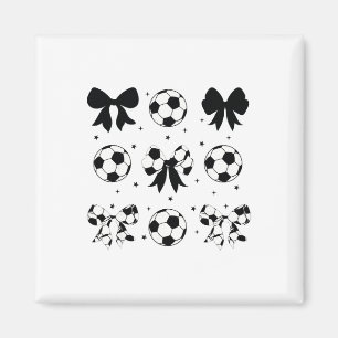 Vintage Coquette Fußball-Schleife Cheer Fußball Ma Magnet