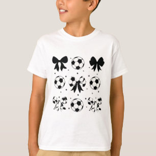 Vintage Coquette Fußball-Schleife Cheer Fußball-Ma T-Shirt