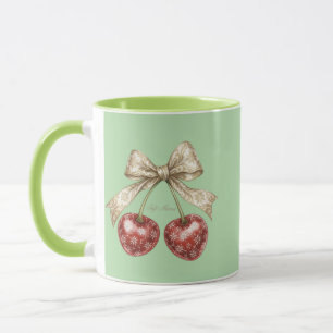 Vintage Coquette Kirsch-Band weiches Mama-Shirt Tasse