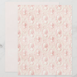 Vintage Coquette Rosa Cameo Scrapbook Papier