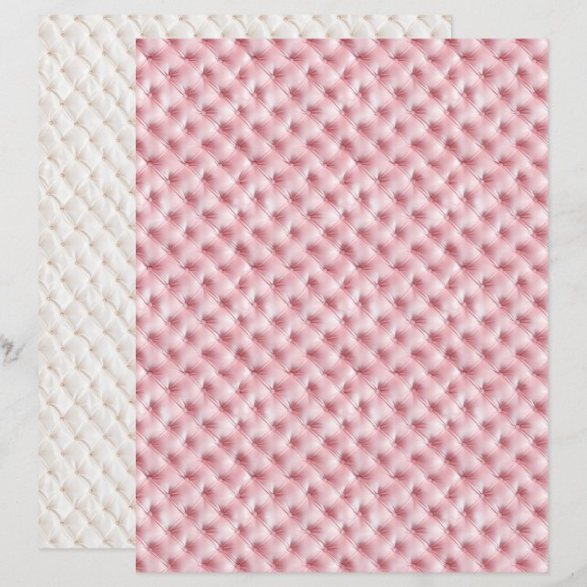 Vintage Coquette Rosa Diamant-Sch scrapbookpapier (Vorne/Hinten)