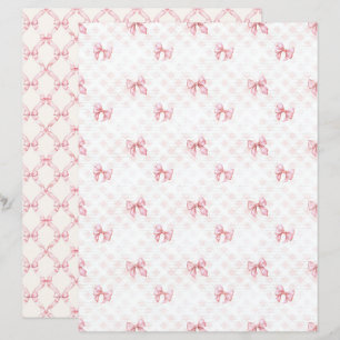 Vintage Coquette Rosa Schleifen Scrapbook Papier