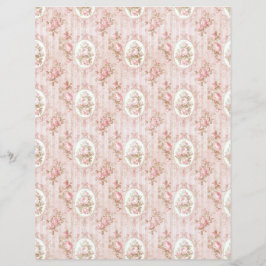 Vintage Coquette Rose Floral Paper Sheet