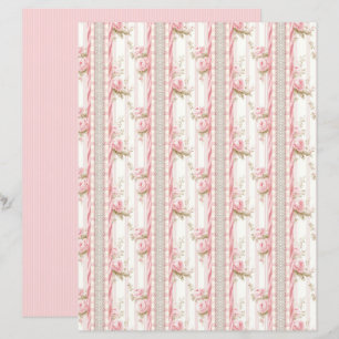 Vintage Coquette Rose Florales Papierblatt