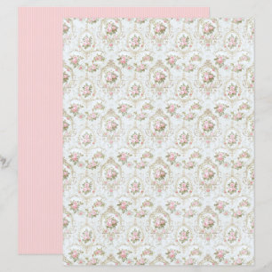 Vintage Coquette Rose Florales Papierblatt
