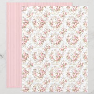 Vintage Coquette Rose Florales Papierblatt