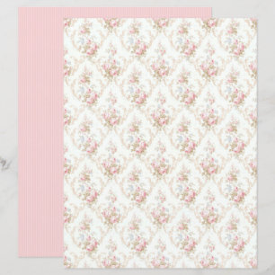 Vintage Coquette Rose Florales Papierblatt