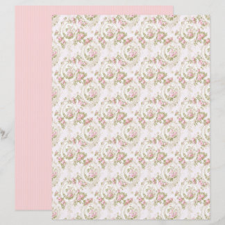 Vintage Coquette Rose Florales Papierblatt