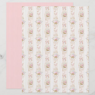 Vintage Coquette Rose Florales Papierblatt