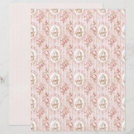 Vintage Coquette Rose Florales Papierblatt