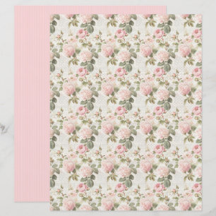 Vintage Coquette Rose Florales Papierblatt