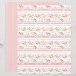 Vintage Coquette Rose Florales Papierblatt
