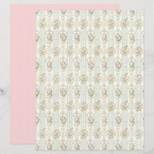 Vintage Coquette Rose Florales Papierblatt