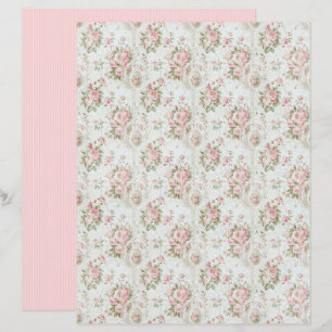 Vintage Coquette Rose Florales Papierblatt