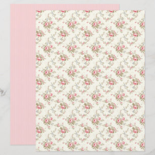 Vintage Coquette Rose Florales Scrapbook Papier Bl