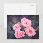 Vintage coral rose bouquet postkarte (Vorne/Hinten)