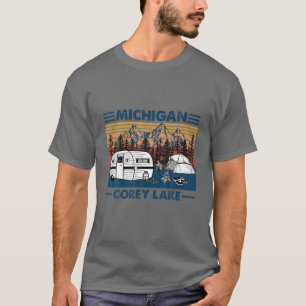 Vintage COREY LAKE MICHIGAN Lustiges Angeln Campin T-Shirt