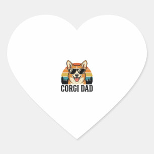 Vintage-Corgi-Daddy-Gravur-Hunde-Liebhaber-Shirt-D Herz-Aufkleber
