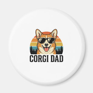 Vintage-Corgi-Daddy-Gravur-Hunde-Liebhaber-Shirt-D Magnet