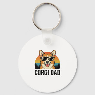Vintage-Corgi-Daddy-Gravur-Hunde-Liebhaber-Shirt-D Schlüsselanhänger