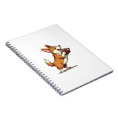 Vintage Corgi Football Dog Illustration Retro Spor Notizblock (Rechte Seite)