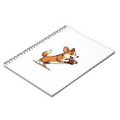 Vintage Corgi Football Dog Illustration Retro Spor Notizblock (Linke Seite)
