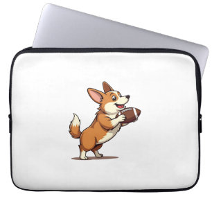 Vintage Corgi Fußball Hund Illustration Retro Spor Laptopschutzhülle
