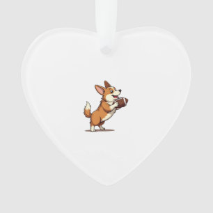Vintage Corgi Fußball Hund Illustration Retro Spor Ornament