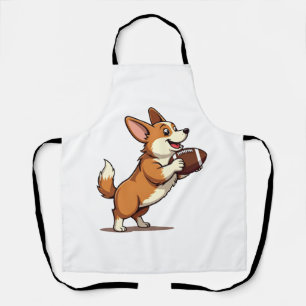 Vintage Corgi Fußball Hund Illustration Retro Spor Schürze