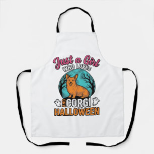Vintage Corgi Halloween Mädchen Hundeliebhaber-Shi Schürze
