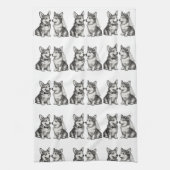 Vintage Corgi-Hochzeit Geschirrtuch (Vertikal)