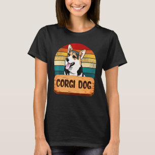 Vintage Corgi Hund Retro-Farben T-Shirt